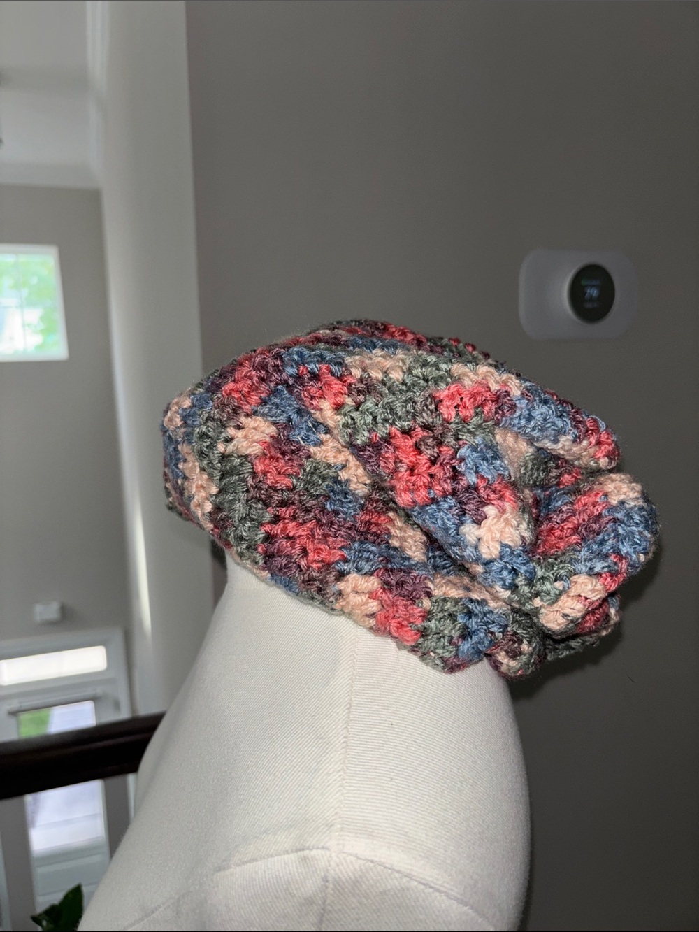 Multicolor Crochet Slouchy Beanie Hat - Women